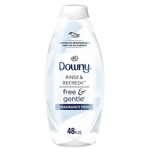 Image of Downy Rinse & Refresh Free & Gentle Laundry Odor Remover and Fabric Softener, Fragrance Free, 48 fl oz, No Dyes or Heavy Perfumes