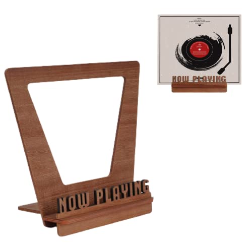Now Playing Vinyl Record Stand for LP Records Handcrafted 3D Vintage Minimalist Vinyl Record Display LP Album Holder for Room Now Spinning Record Display Storage Holder