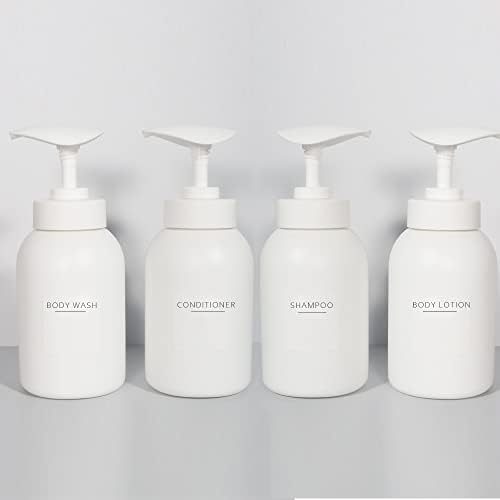 Ezebesta Set of 4 300ml Minimalist Soap Lotion Pump Dispensers with 22