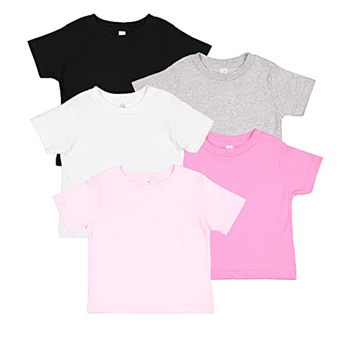 RABBIT SKINS, Infant Baby Fine Jersey Short Sleeve Tee 5 Pack