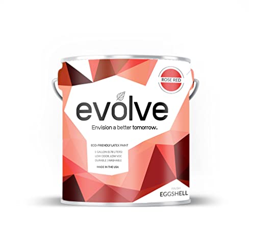Evolve Paint & Primer: Environment-friendly, Low Sheen with One-coat Coverage for Interior & Exterior surfaces (Rose Red, 1-Gallon)