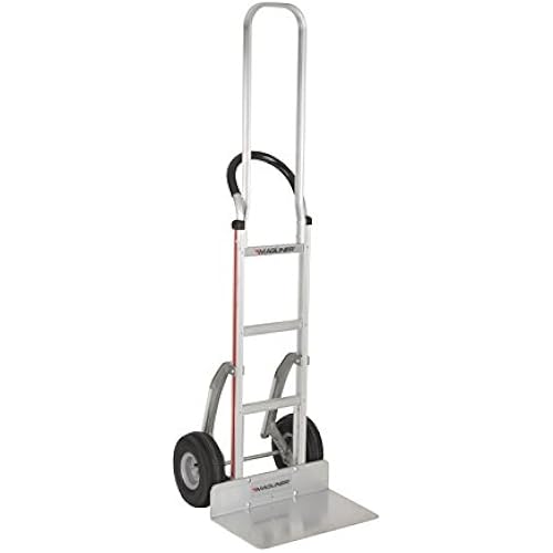Magliner HMK119K2C5E Aluminum Hand Truck, Horizontal Loop Handle with Vinyl Sleeve, 20" x 12" Aluminum Extruded Plate, 500 lb Capacity
