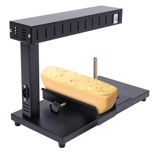 YAVTNUIO Fundidor De Queso Comercial Raclette Grill, Máquina Eléctrica para Calentar Queso, Ángulo Ajustable Multifunción, Acero Inoxidable, Calentamiento Rápido De 750 W, para Medias Ruedas De Queso