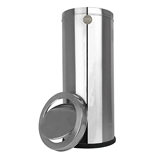 Image of OPR Stainless Steel Swing Dust Bin With Lid | Garbage Bin For Washroom, Home, Kitchen, Bathroom And Offices Big Size (Pack of 2) (12 X 28 In. - 60 Liter)