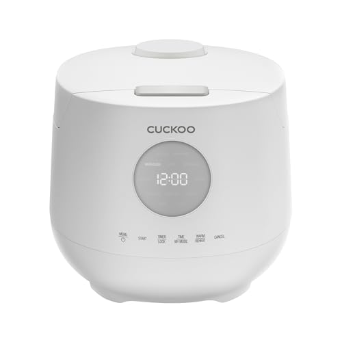 CUCKOO CR-0661F 6-Cup (Uncooked) / 12-Cup (Cooked) Micom Rice Cooker & Warmer with Nonstick Inner Pot, 7 Menu Options, Fuzzy Logic Tech, Auto Clean (White)