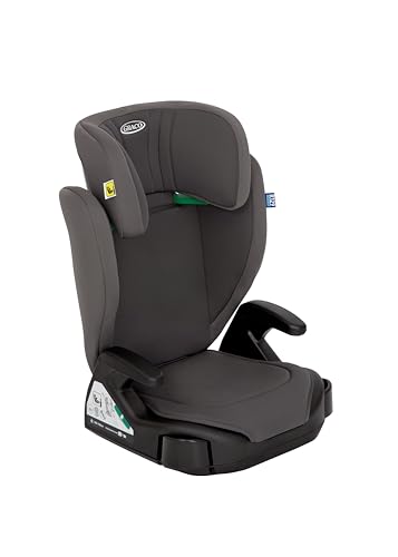 Graco Junior Maxi i-Size R129 Seggiolino auto leggero con schienale alto, per bambini di altezza 100-150 cm (da 3,5 a 12 anni circa), colore Iron