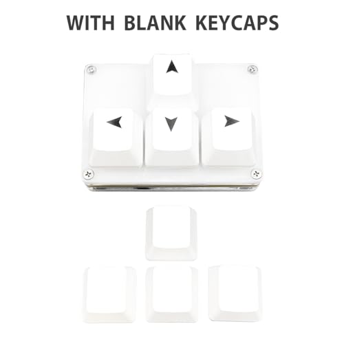 Image of BTXETUEL Mini 4-Key Keyboard WASD Arrow Key Keycaps One-Handed Mechanical Gaming Programmable USB-C Customized Keyboard for Working or Gaming (White, Arrow Keycaps 1)