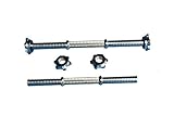 D pro T 1' Solid Weight Lifting Chrome Barbell Bar Dumbbell 4ft, 6ft with Spinlock Collars Set (Dumbbell bars 18')