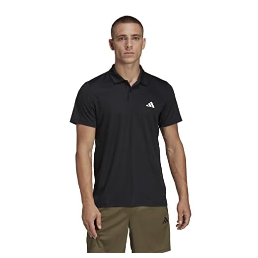 Adidas Hombre Train Essentials Training Polo Shirt, Black/White, L Tall