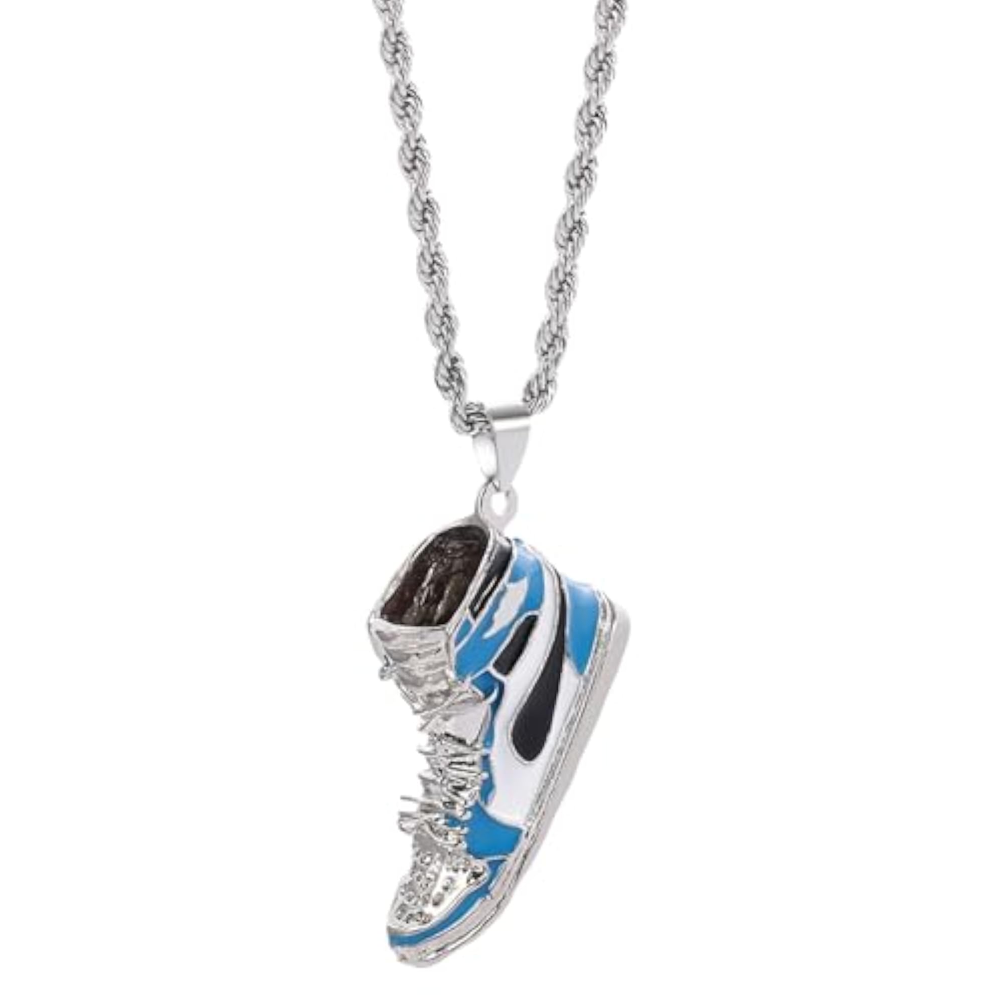 Anti Tarnish Stainless Steel Jordan Blue Locket Neck Chain for Men