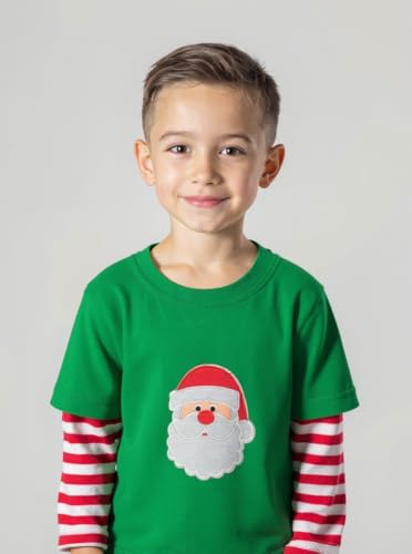 Image of Unique Baby Boys Shirts for Kids and Toddlers Striped Layered Long Sleeve with Embroidery