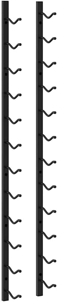 vidaXL 12-Bottle Wall Mounted Wine Rack - Durable Powder-Coated Iron, Stylish Storage Solution, Modern Black Finish, Includes Mounting Materials - Great for Home, Bar, or Wine Cellar