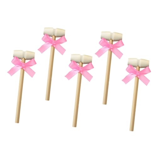 Beatifufu Mini Cake Mallets Set 5pcs Wooden Hammer Ornaments Seafood Cracker Tool Natural Hardwood Toys