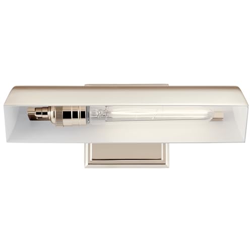 Image of Kichler Carston 1-Light Picture Light, Updated Traditional Light in Polished Nickel, for Framed Art, Mirror or Built-in Shelving (4.75 inch x 12.25 inch), 52684PN