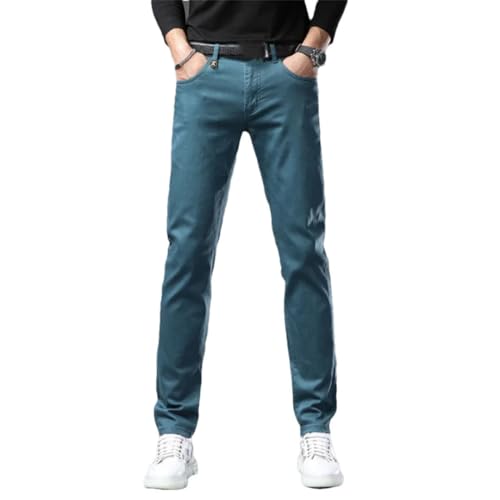 Men's Embroidery Slim Fit Small Straight Tube Denim Long Pants