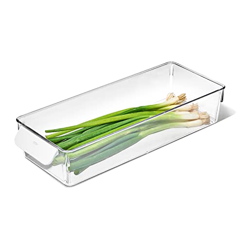 OXO Good Grips Fridge Organization Bin 5 in x 14 in – for Yogurt Cups, Small Produce, Berry Bins and More