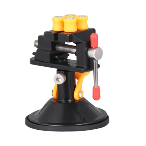 SOPOTUTU 吸盤式卓上万力 小型転クランプ 旋可能 ミニ彫刻バイス ジュエリー ホビー用 核桃 オリーブ固定 ブラック