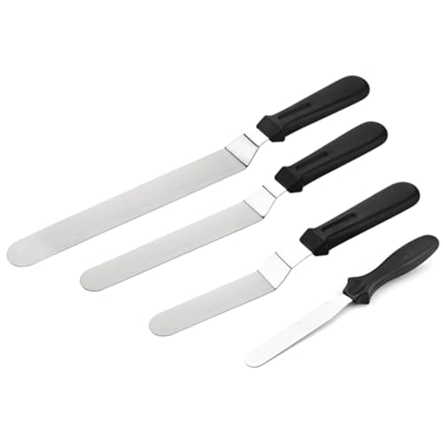 LABRIMP 10pcs Stainless Steel Cake Spatula Set Icing Smoother and Butter Scraper Baking Tools Decoration and Cream Spreading Versatile Cake Decorating Accessories