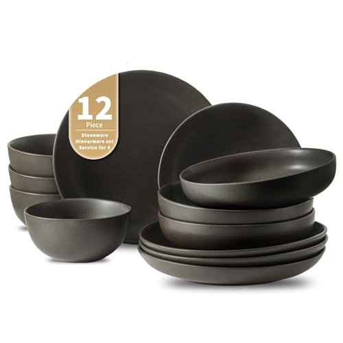 Tikooere Dinnerware Sets, Stoneware Plates and Bowls Sets, Farmhouse 12