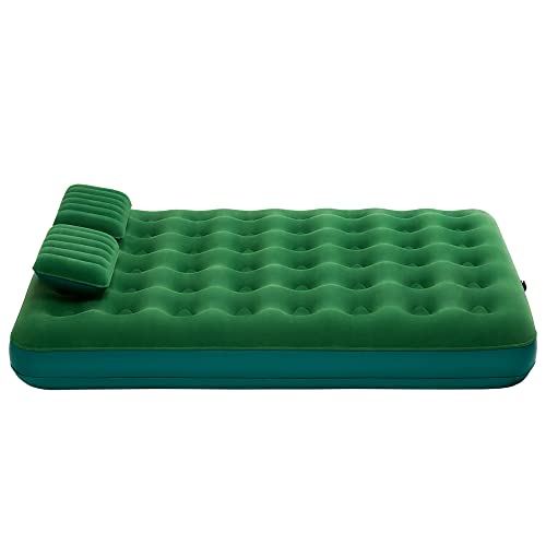 Simpli Comfy Queen Camping Air Mattress W/ 2 Pillows & Battery Pump For Easy Inflation, Inflatable Durable Waterproof Blow Up Airbed, Perfect For Travel Camping Guests Comfortable Sleep At Home #TOP6