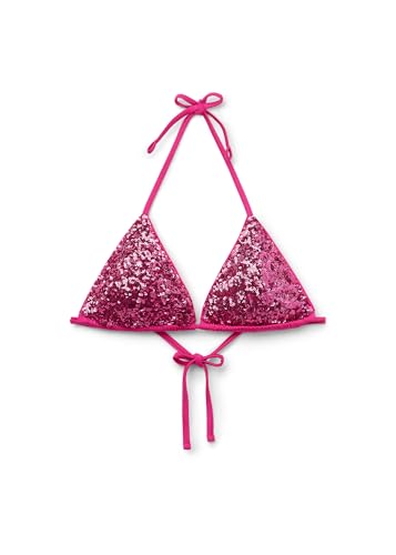 Woman's Removable Padding Triangle Swimsuit Top Glowing Surface