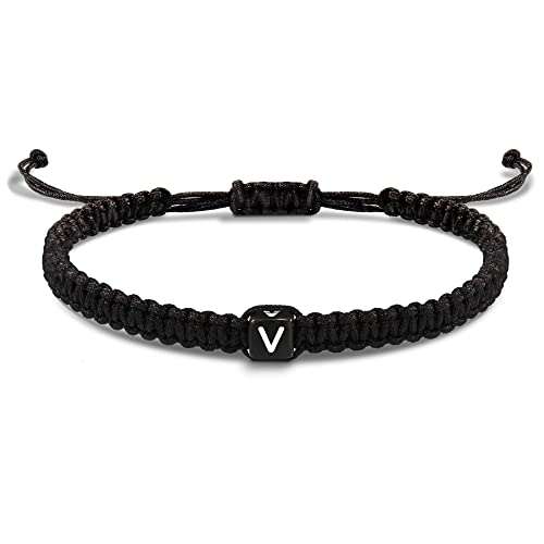 Initial Bracelets for Women Men Gifts for Her Teen Girl Best Friend Birthday Graduation Dainty Braided Bracelets Letter A-Z Charm Adjustable Link Mother's Day Jewelry Mom Christmas Gifts Valentine's Day Jewelry