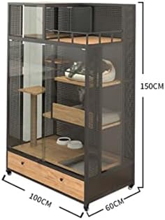 SISWIM Cat House Cat villa with toilet oversized free space home cat house pet house with double drawers Cat Villa