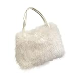 [Maison de TAO] [メゾンドタオ] ハンドバッグ フェイク エコ ファー ショルダーバッグ 2way ふわふわ トートバッグ カジュアル オケージョン レディース (ホワイト)