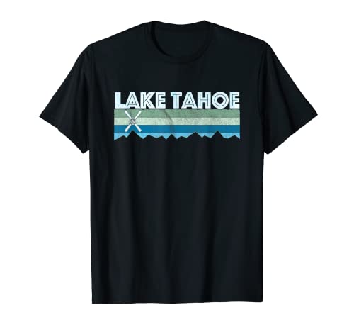 Lake Tahoe - Camiseta de esquí de nieve, estilo retro vintage de Lake Tahoe Camiseta