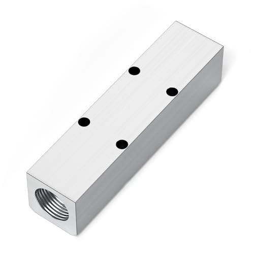 TAILONZ PNEUMATIC Silver 3 Way Pneumatic Shunt Aluminum Block Pneumatic Manifold Air Distribution Block Air Path air Source Distributor,Compressed Air Manifold Pneumatic Block,Gas Divider