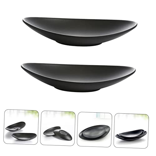 Set 4 platos melamina negro para sushi y postre miniatura 7