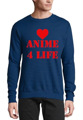 Pull en coton Anime 4 Life bleu marine contre le froid des conventions