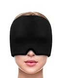 GAJUS Cappello per Emicrania con Gel Ghiaccio Riutilizzabile, Terapia Caldo/Freddo per Alleviare Mal di Testa, Sinusite e Occhi Gonfi, Design Confortevole e Regolabile (Nero)