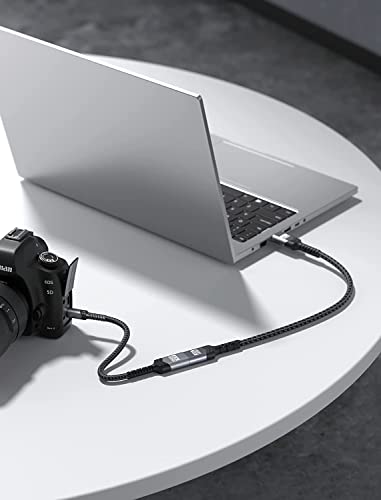 Image of Etzin Micro HDTV to HDTV Adapter, Micro HDTV Male to HDTV Female Adapter Cable, 4K@60Hz HDR 3D Dolby 18Gbps, Compatible with Nikon Zfc /GoPro Hero /Raspberry and Other Action Camera-Grey. (Micro HDTV)