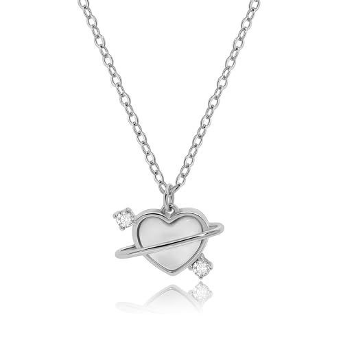 Collier ras du cou avec pendentif coeur pierre Cat's Eye et chaîne en or pour fille