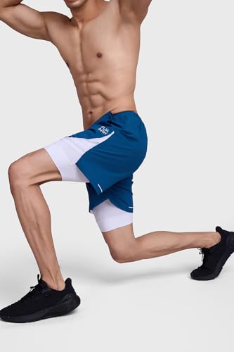 Image of FUAARK 2 in 1 Compression Shorts for Men for Gym, Sports, Running & Cycling Activities with Pocket