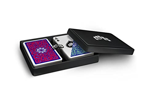 Image of Copag Neoteric, Plastic Playing Cards, Bridge Size, Regular Index, Blue, Double Deck Set for Adult,Pack of 1