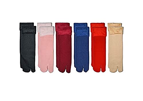Multicolour Velvet Winter Thermal Thumb socks for Women Girls (Free Size)(Pack of 5 Pairs)-image-26