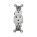 Leviton 5891-W 20A 125V Narrow Body Single Receptacle Straight Blade, White (10 pack)