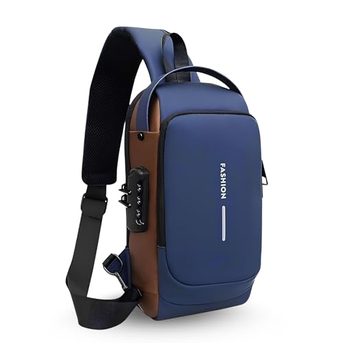 Image of Zaffira Anti Theft Sling Bag for Travel, Crossbody Chest Bag with Password Lock, Stylish Side Bag for Men,Shoulder Passport Bag, Cross Body Bag for both Men and Women, Birthday Gift for Men