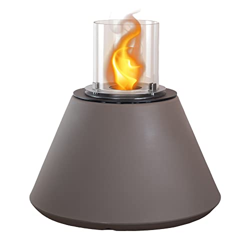 Divina Fire Chimenea de bioetanol, brasero de jardín de Suelo para Interior y Exterior, Color Pardo, 60 cm de diámetro x 56 cm de Altura