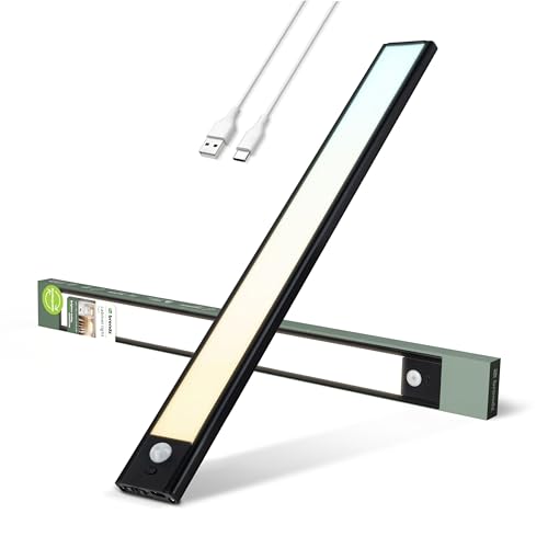Brendz LED Sottopensile Cucina, Luce Ricaricabile, 40cm, USB-C, 2200mAh, 3 Temperature di Colore, Dimmerabili, Magnetica, Luci LED Cucina Sottopensile Senza Fili, Puyo Nero