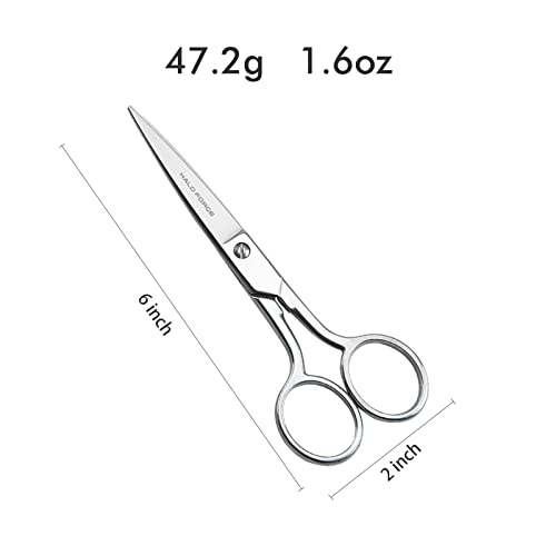 Halo Forge 6” Sharp Embroidery Fabric Scissors, Forged Stainless Steel Small Heavy Duty Precision Point Tip Detail Sewing Shears For Dressmaker Tailor Cutting Thread, Yarn, Crafting #TOP1
