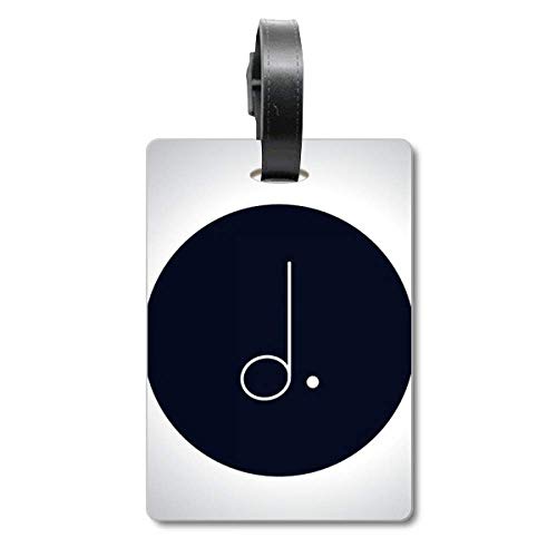 Tag bagage valisette noir motif note de musique étiquette suspendue blanche