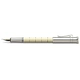 Schaft aus Edelharz Graf von Faber-Castell 145671 Füllfederhalter Classic Anello Elfenbein, Feder F, weiß