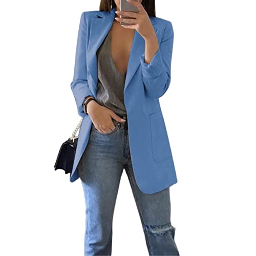 Womens Casual Long Sleeve Blazers Dressy Business Suit Jackets Blazer Solid Color Work Office Open Front Blazer Jacket