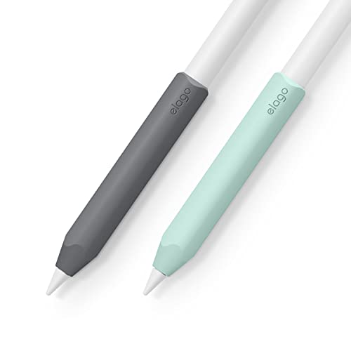 elago Grip [2 Pack] Compatible with Apple Pencil Pro Apple Pencil 1st gen Apple Pencil 2nd gen and Apple Pencil USB-C [Dark Grey & Green]