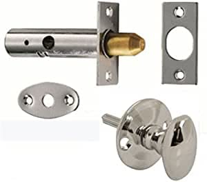Deals in DIY Polished Chrome Oval Thumb Turn with Security Rack Bolt/Star Door Lock Set Pack