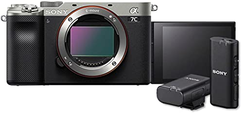 Sony Alpha 7 C | Full-frame Mirrorless Interchangeable Lens Camera - Silver, with Wireless Microphone, Bundle