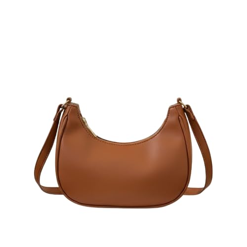 Kausbabi Stylish Shoulder Sling Bag for Women | Premium PU Leather Crossbody Purse with Adjustable Strap & Zip Closure | Trendy Daily & Wedding Party Handbag-Brown